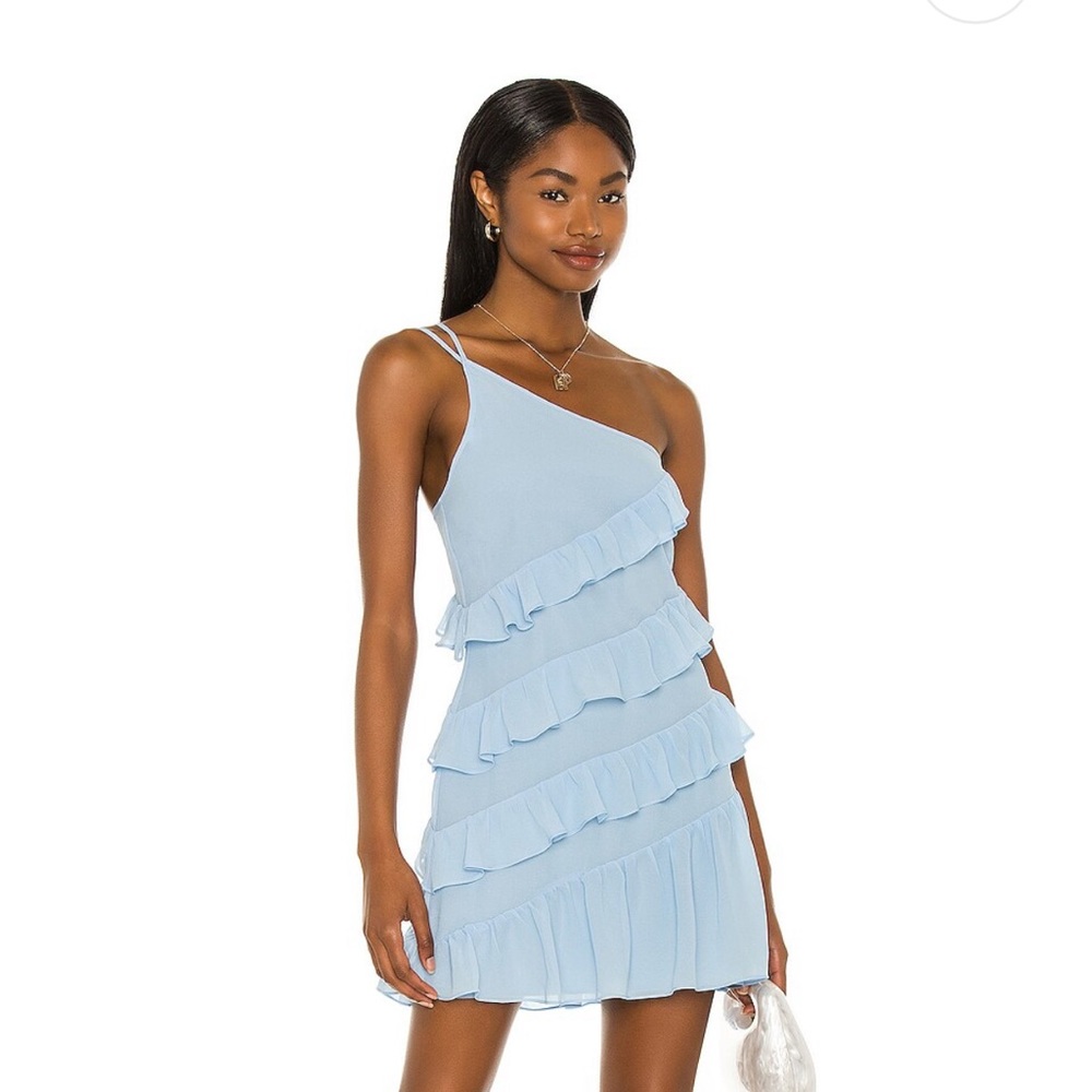 Lovers and Friends Dawn Mini Dress in Baby Blue